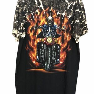 RETRO SURVIVORS SKULL PRINT BIKER TSHIRT